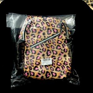 Leopard print sling crossbody bag